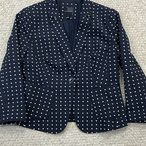 The Limited Dark Blue Blazer with White Dots